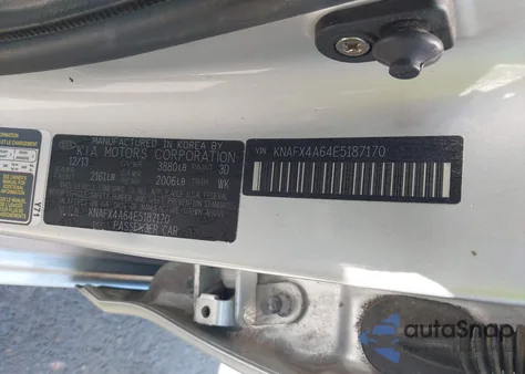 2014 Kia Forte Lx from USA, damaged, VIN KNAFX4A64E5187170